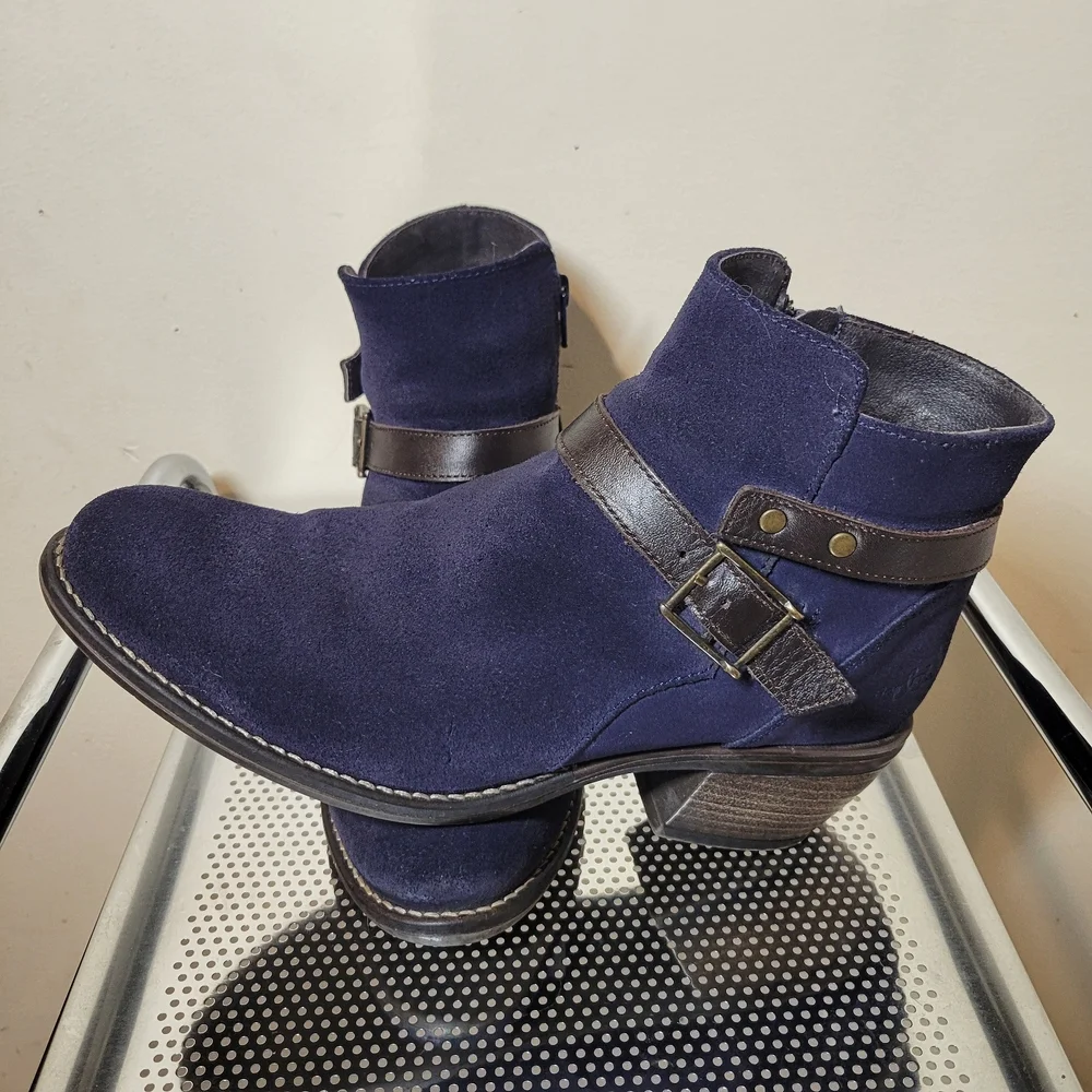 Bos & Co Fly London Greenriver Blue Suede Nubuck Ankle Boots EU40 US9.5